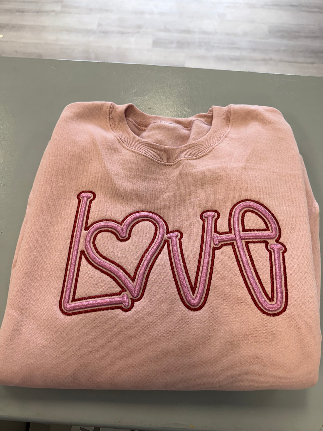 Love Embroidered 3d Puff Sweaters
